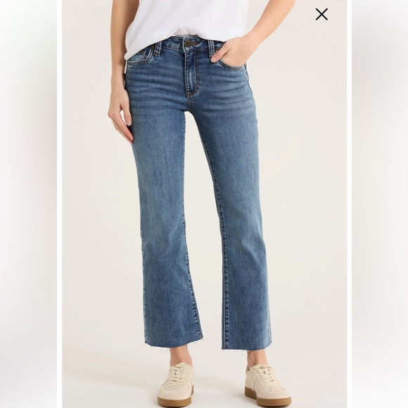 Kut from the Kloth Denim - Kut firm the Kloth Nikki mid rise ankle flare jean with raw edge
